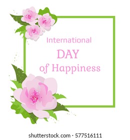 Card for International Day of Happiness. Vector illustration