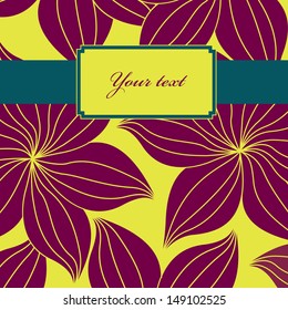  Card or Invitation with abstract floral background