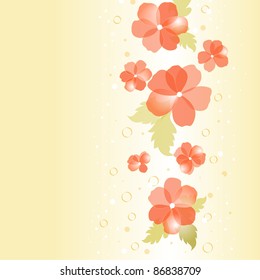 Card or invitation with abstract floral background.
