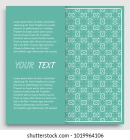 Card, Invitation, cover template design, line art background. Abstract geometric pattern with place for the text. Tribal ethnic ornament in arabic style. Christmas, New Year card decoration'