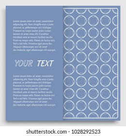 Card, Invitation, cover template design, line art background. Abstract geometric pattern with place for the text. Tribal ethnic ornament in arabic style. Christmas, New Year card decoration'