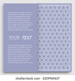 Card, Invitation, cover template design, line art background. Abstract geometric pattern with place for the text. Tribal ethnic ornament in arabic style. Christmas, New Year card decoration'