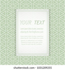 Card, Invitation, cover template design, line art background. Abstract geometric pattern with place for the text. Tribal ethnic ornament in arabic style. Christmas, New Year card decoration