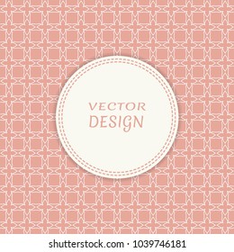 Card, Invitation, cover template design, line art background. Abstract geometric pattern with place for the text. Tribal ethnic ornament in arabic style. Christmas, New Year card decoration