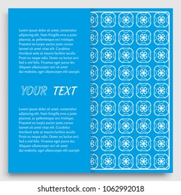 Card, Invitation, cover template design, line art background. Abstract geometric pattern with place for the text. Tribal ethnic ornament in arabic style. Christmas, New Year card decoration'