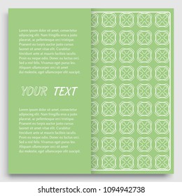 Card, Invitation, cover template design, line art background. Abstract geometric pattern with place for the text. Tribal ethnic ornament in arabic style. Christmas, New Year card decoration'