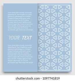 Card, Invitation, cover template design, line art background. Abstract geometric pattern with place for the text. Tribal ethnic ornament in arabic style. Christmas, New Year card decoration'