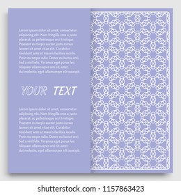 Card, Invitation, cover template design, line art background. Abstract geometric pattern with place for the text. Tribal ethnic ornament in arabic style. Christmas, New Year card decoration'