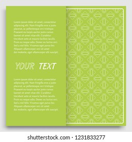 Card, Invitation, cover template design, line art background. Abstract geometric pattern with place for the text. Tribal ethnic ornament in arabic style. Christmas, New Year card decoration