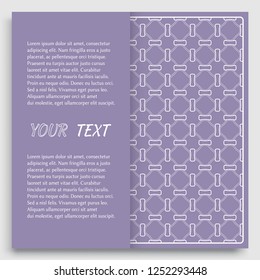 Card, Invitation, cover template design, line art background. Abstract geometric pattern with place for the text. Tribal ethnic ornament in arabic style. Christmas, New Year card decoration