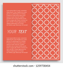 Card, Invitation, cover template design, line art background. Abstract geometric pattern with place for the text. Tribal ethnic ornament in arabic style. Christmas, New Year card decoration