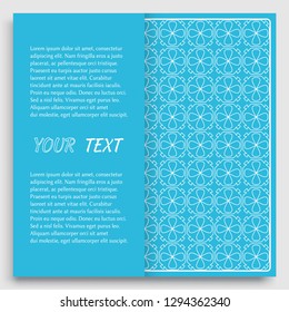 Card, Invitation, cover template design, line art background. Abstract geometric pattern with place for the text. Tribal ethnic ornament in arabic style. Christmas, New Year card decoration