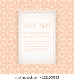 Card, Invitation, cover template design, line art background. Abstract geometric pattern with place for the text. Tribal ethnic ornament in arabic style. Christmas, New Year card decoration