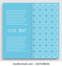 Card, Invitation, cover template design, line art background. Abstract geometric pattern with place for the text. Tribal ethnic ornament in arabic style. Christmas, New Year card decoration
