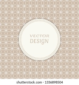 Card, Invitation, cover template design, line art background. Abstract geometric pattern with place for the text. Tribal ethnic ornament in arabic style. Christmas, New Year card decoration