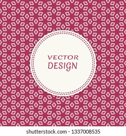 Card, Invitation, cover template design, line art background. Abstract geometric pattern with place for the text. Tribal ethnic ornament in arabic style. Christmas, New Year card decoration