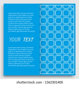 Card, Invitation, cover template design, line art background. Abstract geometric pattern with place for the text. Tribal ethnic ornament in arabic style. Christmas, New Year card decoration