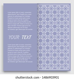 Card, Invitation, cover template design, line art background. Abstract geometric pattern with place for the text. Tribal ethnic ornament in arabic style. Christmas, New Year card decoration