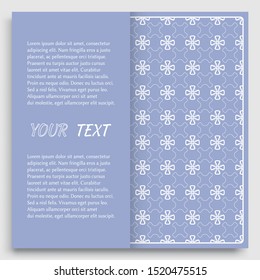 Card, Invitation, cover template design, line art background. Abstract geometric pattern with place for the text. Tribal ethnic ornament in arabic style. Christmas, New Year card decoration