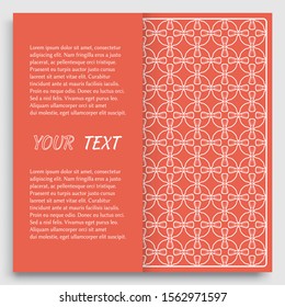 Card, Invitation, cover template design, line art background. Abstract geometric pattern with place for the text. Tribal ethnic ornament in arabic style. Christmas, New Year card decoration
