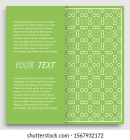 Card, Invitation, cover template design, line art background. Abstract geometric pattern with place for the text. Tribal ethnic ornament in arabic style. Christmas, New Year card decoration