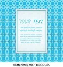 Card, Invitation, cover template design, line art background. Abstract geometric pattern with place for the text. Tribal ethnic ornament in arabic style. Christmas, New Year card decoration