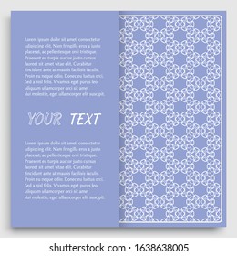 Card, Invitation, cover template design, line art background. Abstract geometric pattern with place for the text. Tribal ethnic ornament in arabic style. Christmas, New Year card decoration