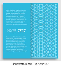 Card, Invitation, cover template design, line art background. Abstract geometric pattern with place for the text. Tribal ethnic ornament in arabic style. Christmas, New Year card decoration