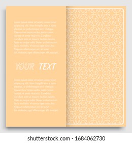 Card, Invitation, cover template design, line art background. Abstract geometric pattern with place for the text. Tribal ethnic ornament in arabic style. Christmas, New Year card decoration