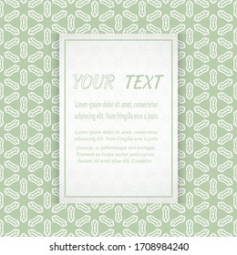 Card, Invitation, cover template design, line art background. Abstract geometric pattern with place for the text. Tribal ethnic ornament in arabic style. Christmas, New Year card decoration