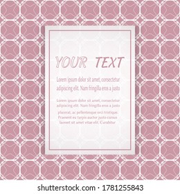 Card, Invitation, cover template design, line art background. Abstract geometric pattern with place for the text. Tribal ethnic ornament in arabic style. Christmas, New Year card decoration