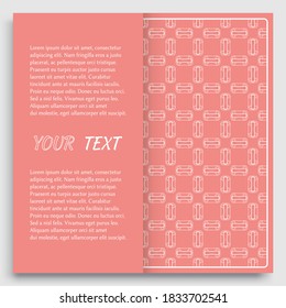 Card, Invitation, cover template design, line art background. Abstract geometric pattern with place for the text. Tribal ethnic ornament in arabic style. Christmas, New Year card decoration