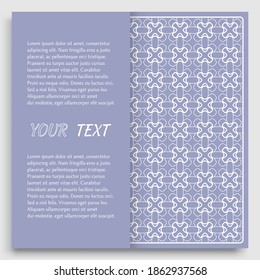 Karte, Einladung, Cover-Template-Design, Line-Art-Hintergrund. Abstraktes geometrisches Muster mit Platz für den Text. Ethnische Stammesverzierungen im arabischen Stil. Weihnachten, Silvester-Kartendekoration