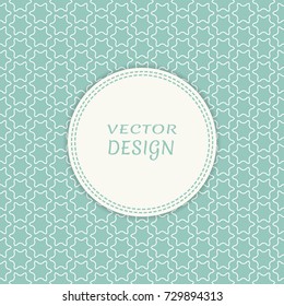Card, Invitation, cover template design, line art background. Abstract geometric pattern with place for the text. Tribal ethnic ornament in arabic style. Christmas, New Year card decoration