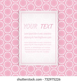 Card, Invitation, cover template design, line art background. Abstract geometric pattern with place for the text. Tribal ethnic ornament in arabic style. Christmas, New Year card decoration