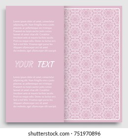 Card, Invitation, cover template design, line art background. Abstract geometric pattern with place for the text. Tribal ethnic ornament in arabic style. Christmas, New Year card decoration'