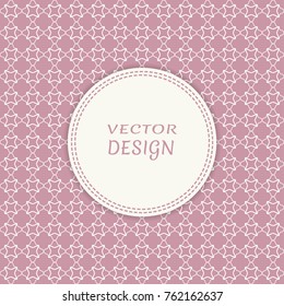 Card, Invitation, cover template design, line art background. Abstract geometric pattern with place for the text. Tribal ethnic ornament in arabic style. Christmas, New Year card decoration