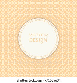 Card, Invitation, cover template design, line art background. Abstract geometric pattern with place for the text. Tribal ethnic ornament in arabic style. Christmas, New Year card decoration
