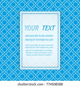 Card, Invitation, cover template design, line art background. Abstract geometric pattern with place for the text. Tribal ethnic ornament in arabic style. Christmas, New Year card decoration
