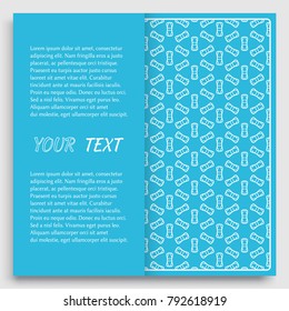 Card, Invitation, cover template design, line art background. Abstract geometric pattern with place for the text. Tribal ethnic ornament in arabic style. Christmas, New Year card decoration'