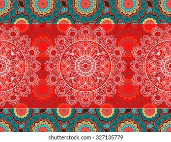Card or invitation with mandala pattern. Vintage decorative elements. Hand drawn background. Islam, Arabic, Indian, Pakistan motifs. Vector.