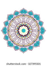 Card or invitation with mandala pattern. Vintage decorative elements. Hand drawn background. Islam, Arabic, Indian, Pakistan motifs. Vector.