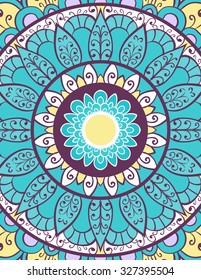 Card or invitation with mandala pattern. Vintage decorative elements. Hand drawn background. Islam, Arabic, Indian, Pakistan motifs. Vector.
