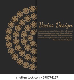 Card or invitation with mandala pattern.Vector vintage highly detailed round mandala elements. Luxury lace festive ornament card. Islam, Arabic, Indian, Turkish, Ottoman, motifs.