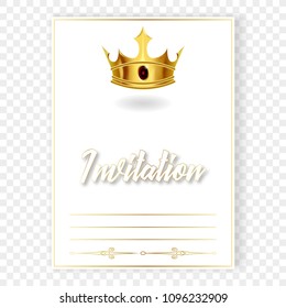 Card or invitation with a realistic crown