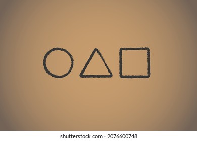 Card invitation signs circle, square, triangle. Vector image.