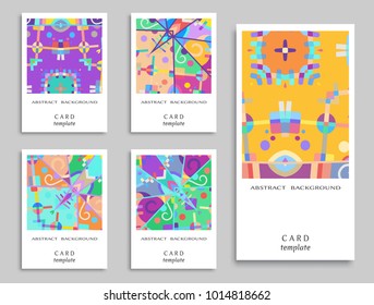 Card or Invitation. Vector abstract geometric background set. Art template design for cover, front page, mockup brochure theme style, banner idea, booklet print, flyer