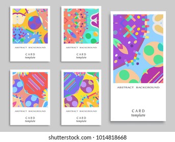 Card or Invitation. Vector abstract geometric background set. Art template design for cover, front page, mockup brochure theme style, banner idea, booklet print, flyer