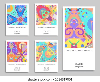 Card or Invitation. Vector abstract geometric background set. Art template design for cover, front page, mockup brochure theme style, banner idea, booklet print, flyer