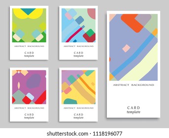 Card or Invitation. Vector abstract geometric background set. Art template design for cover, front page, mockup brochure theme style, banner idea, booklet print, flyer